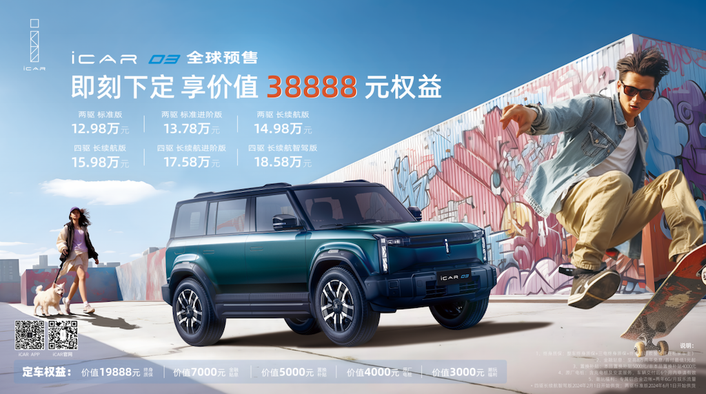 颜值炸裂、可改可玩，“潮盒电动SUV”iCAR 03有何看点？